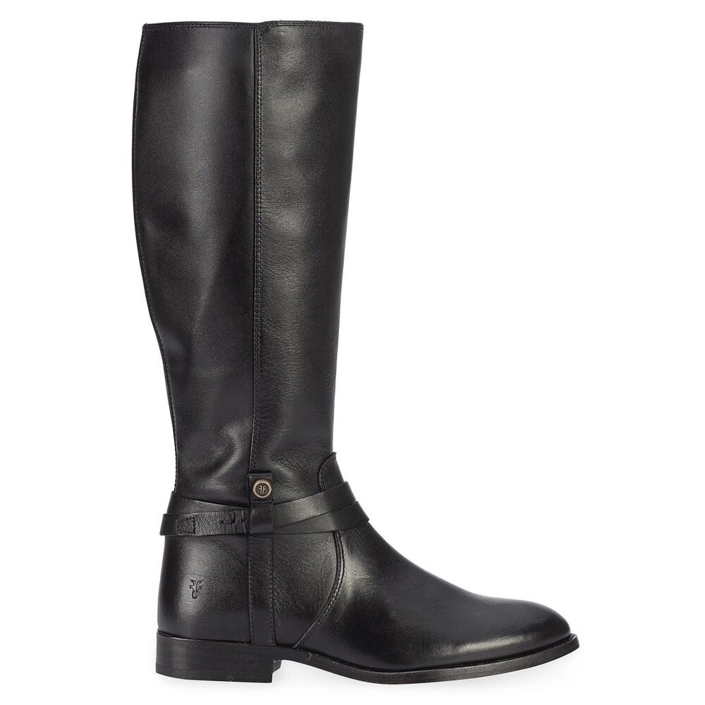 Frye Women's Black Leather Melissa Belted Tall Riding Boots Size 8 B New $358